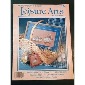 Leisure Arts Magazine February 1988 Crafting Sewing Needlework Cottagecore